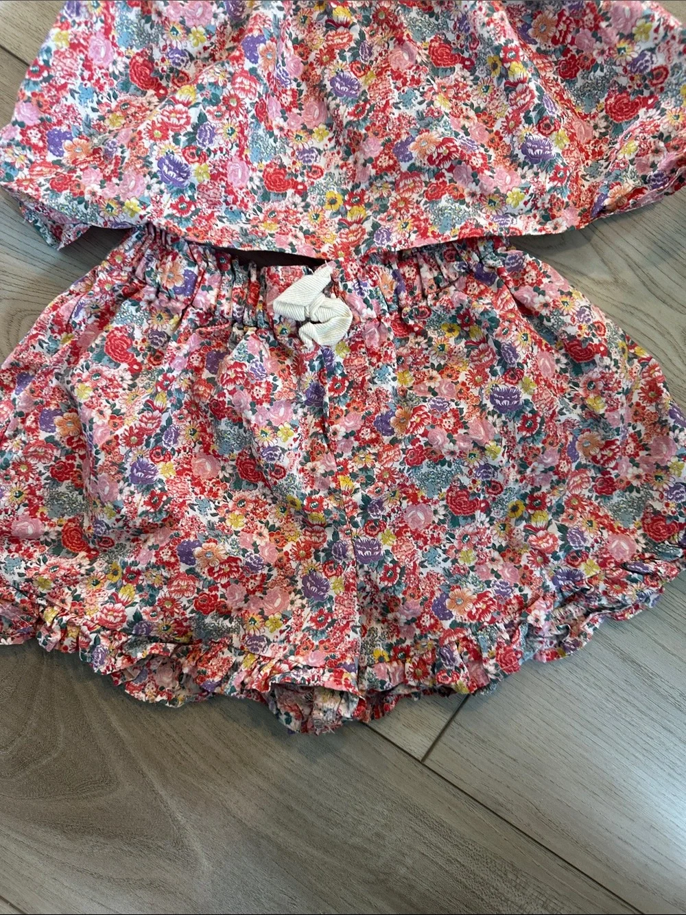 Zara Pink Multi Floral Girls Two-Piece Set